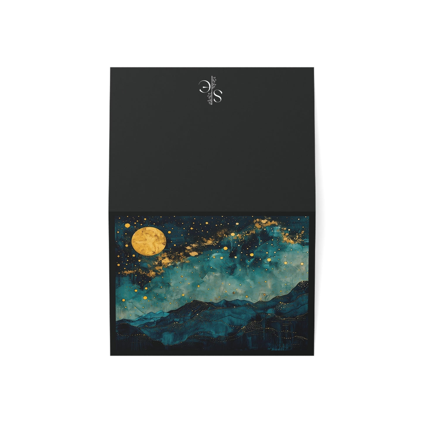 Full Moon Ocean-scape Greeting Card