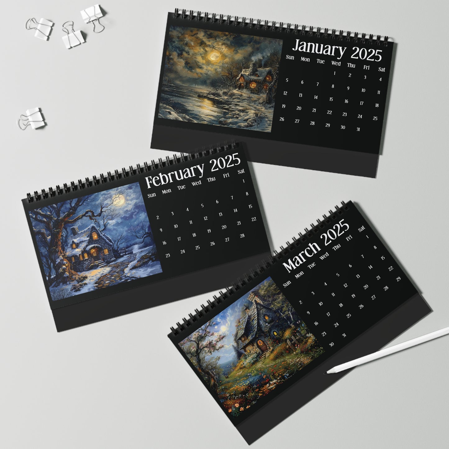 2025 Seasons of Cottages Desk Calendar