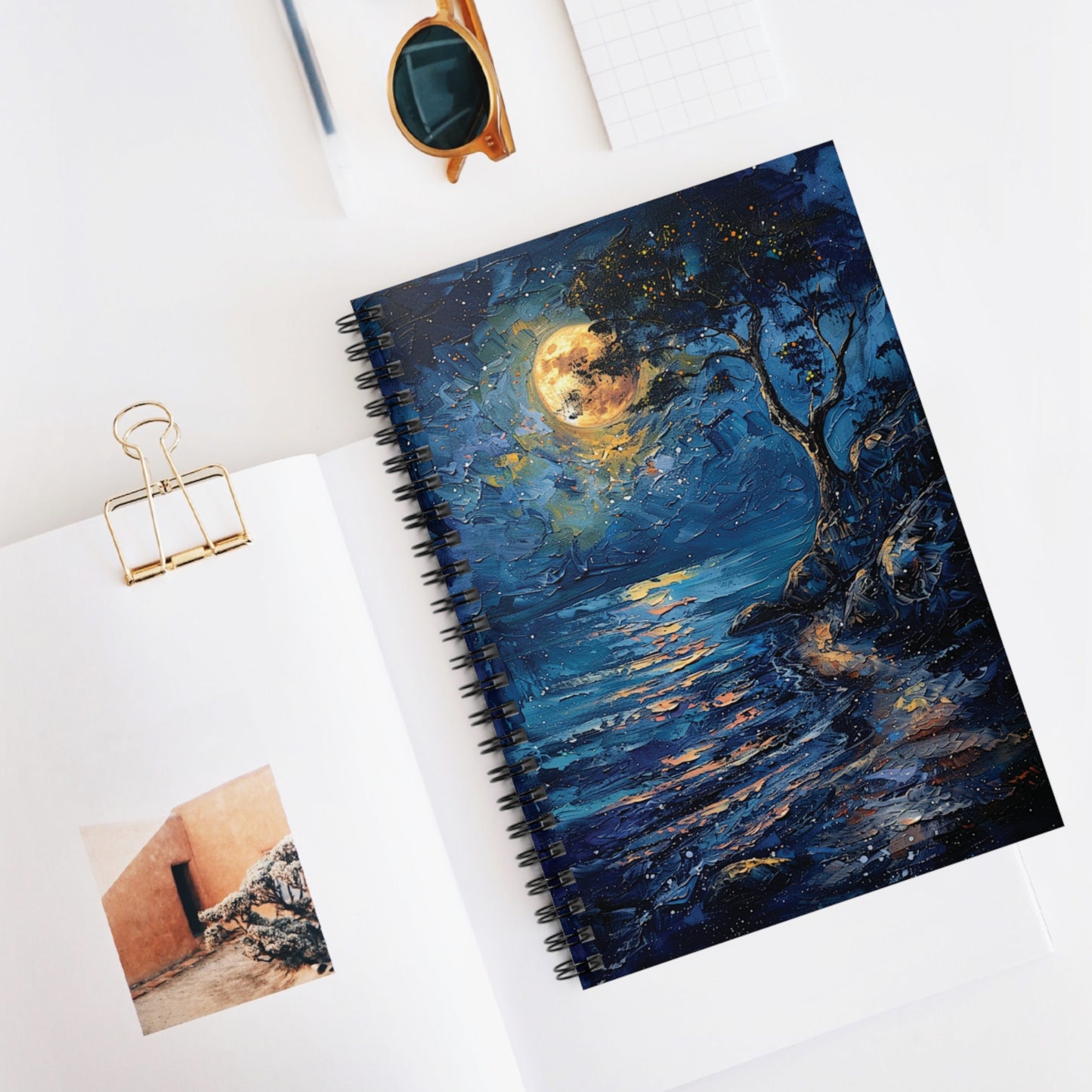 Full Moon Ocean Spiralbound Notebook