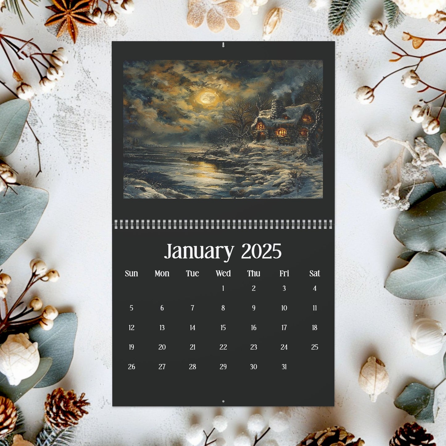 2025 Seasons of Cottages Wall Calendar