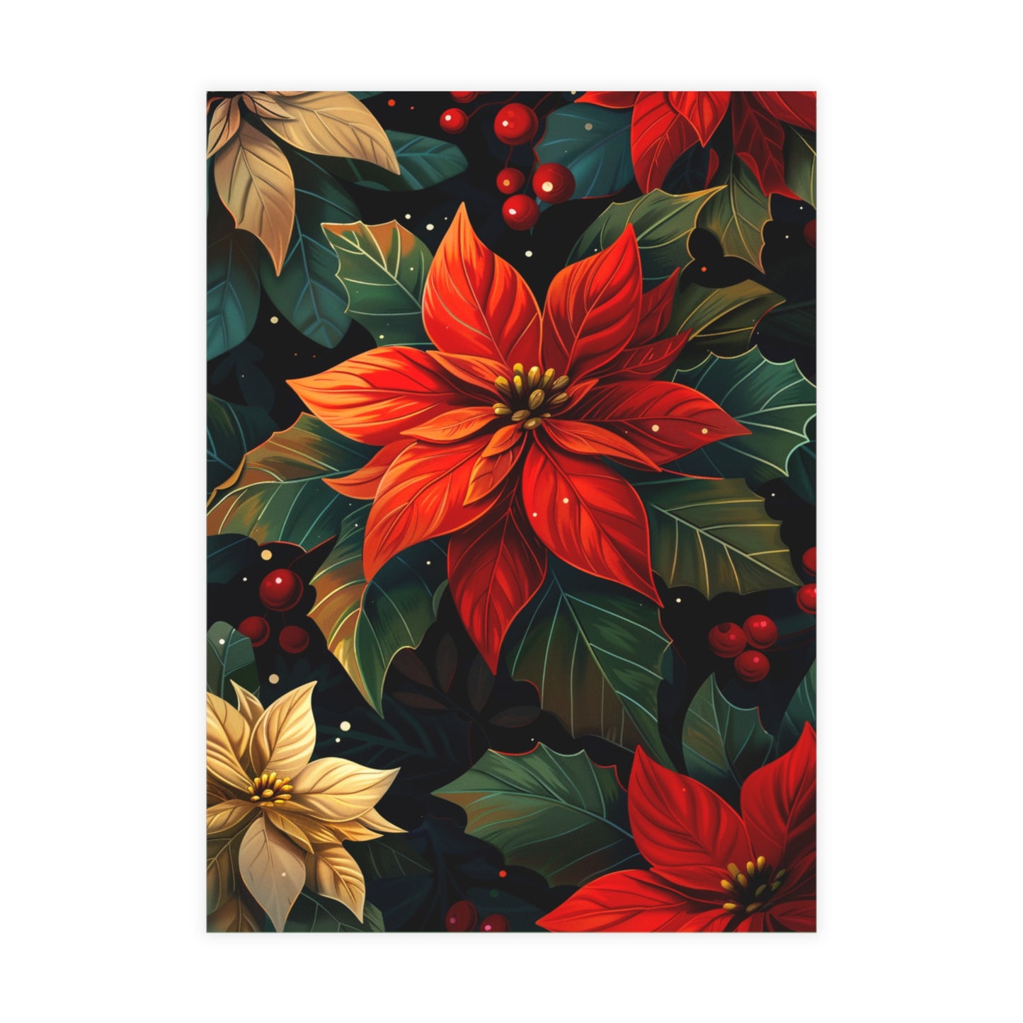Holiday Poinsettia Postcard Pack