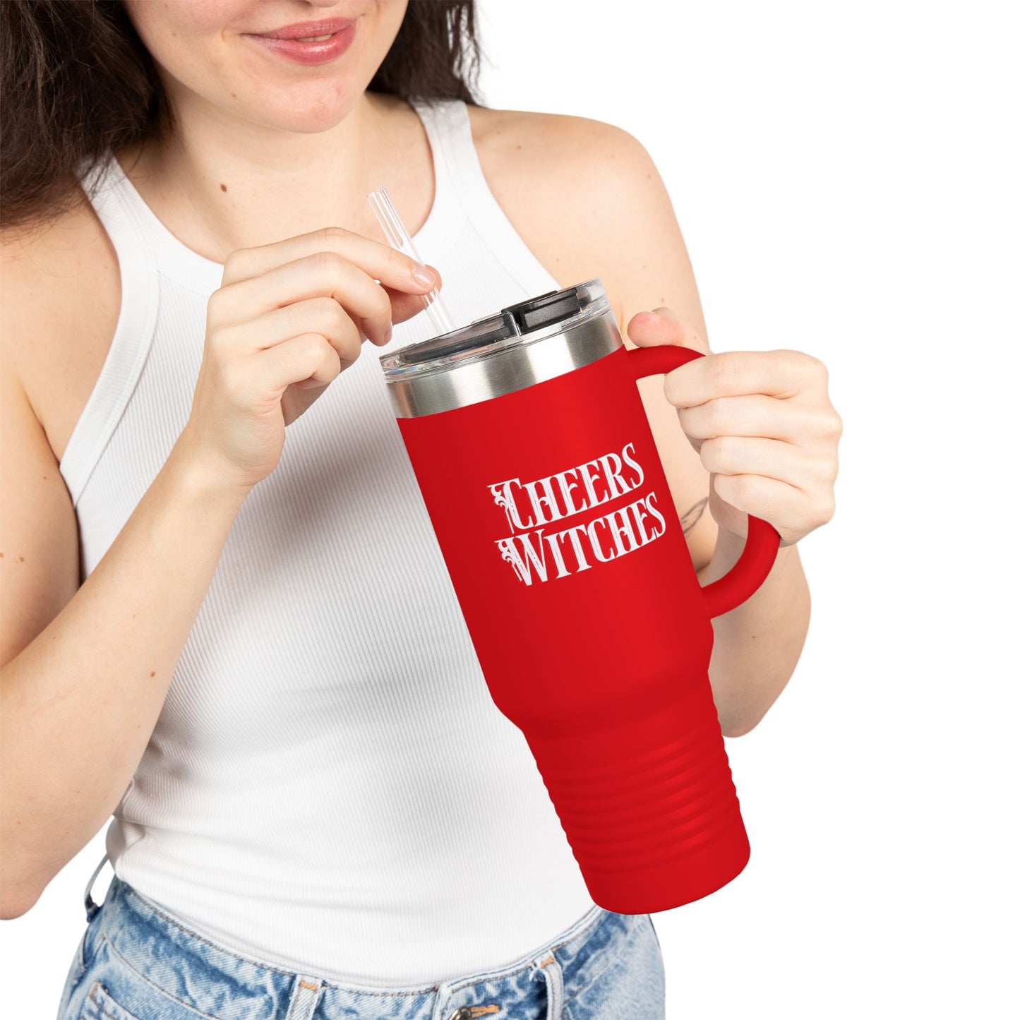 Witchy Tumbler: "Coven Goals and Cheers Witches" Insulated Travel Mug, 40oz