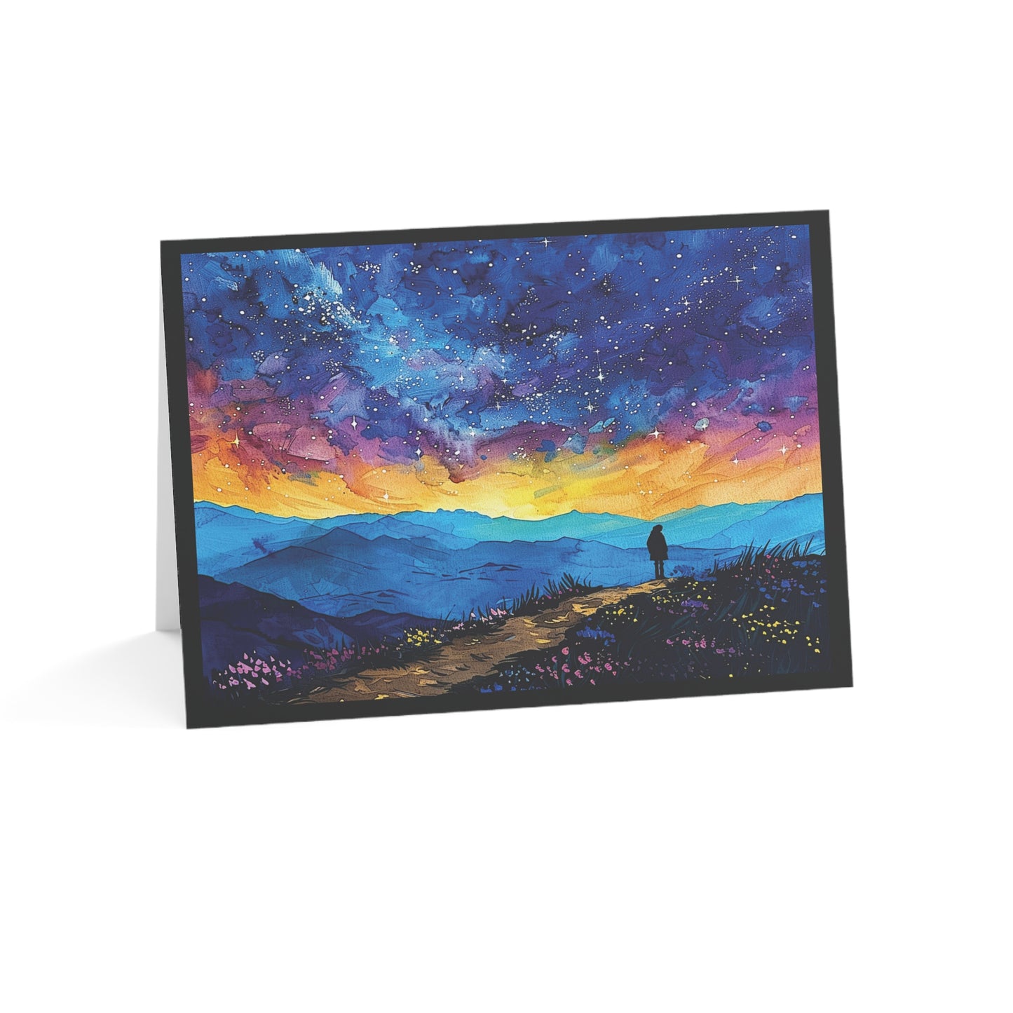 Colorful Night Sky Greeting Card