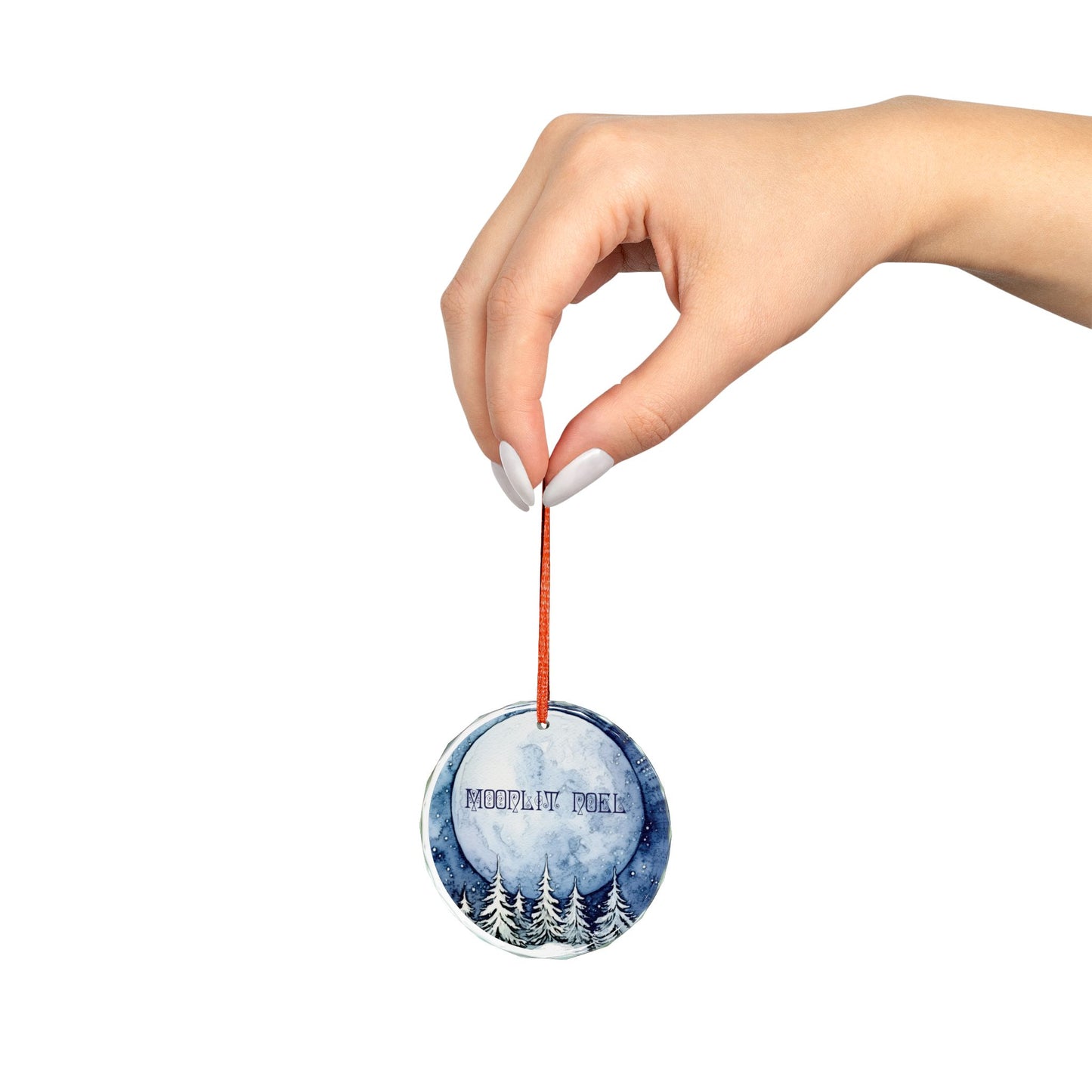 Yule Moon Glass Ornament