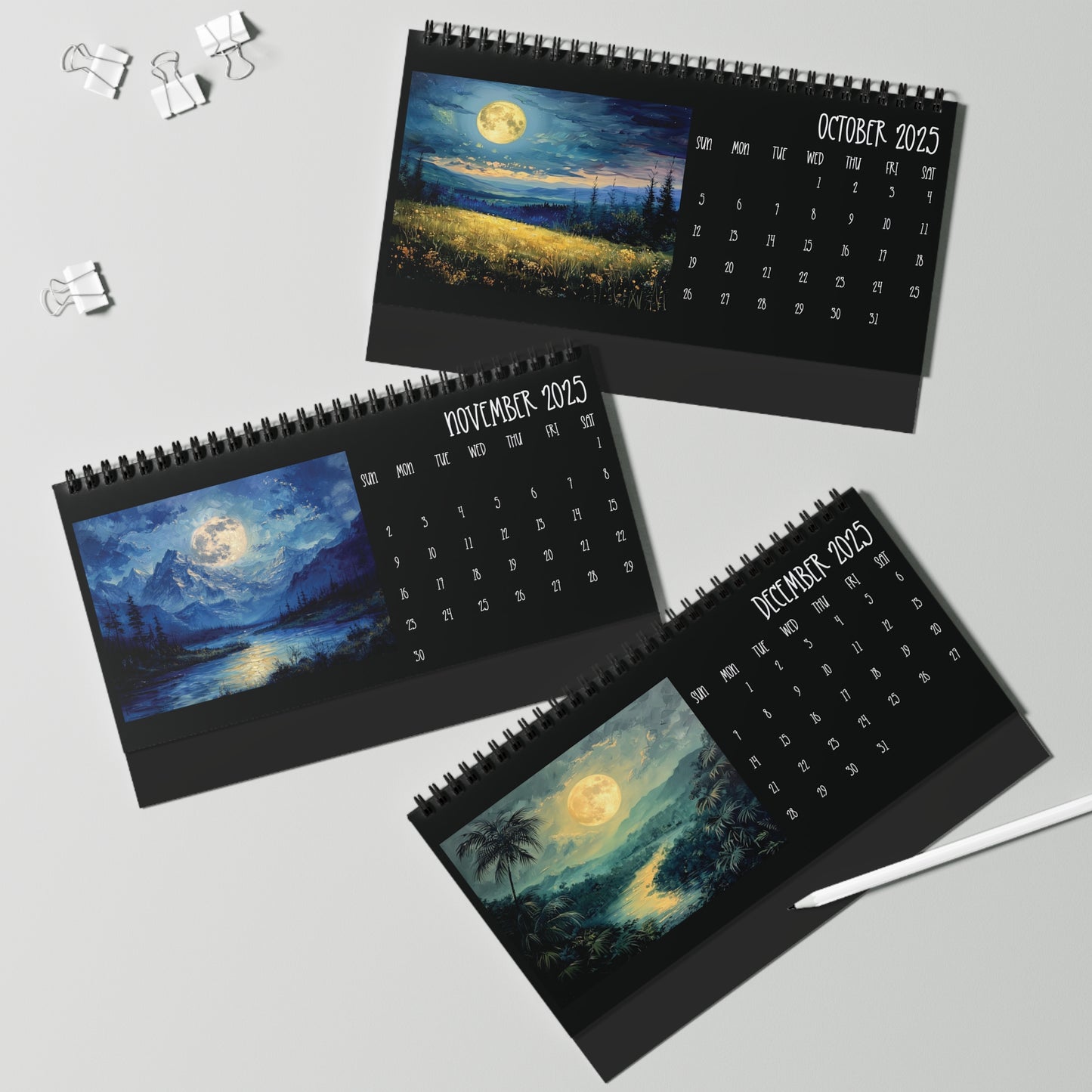 2025 Full Moon Desk Calendar