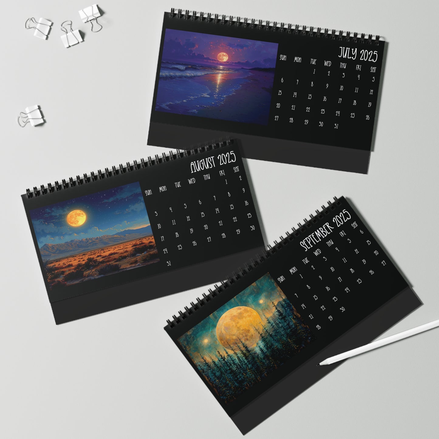 2025 Full Moon Desk Calendar