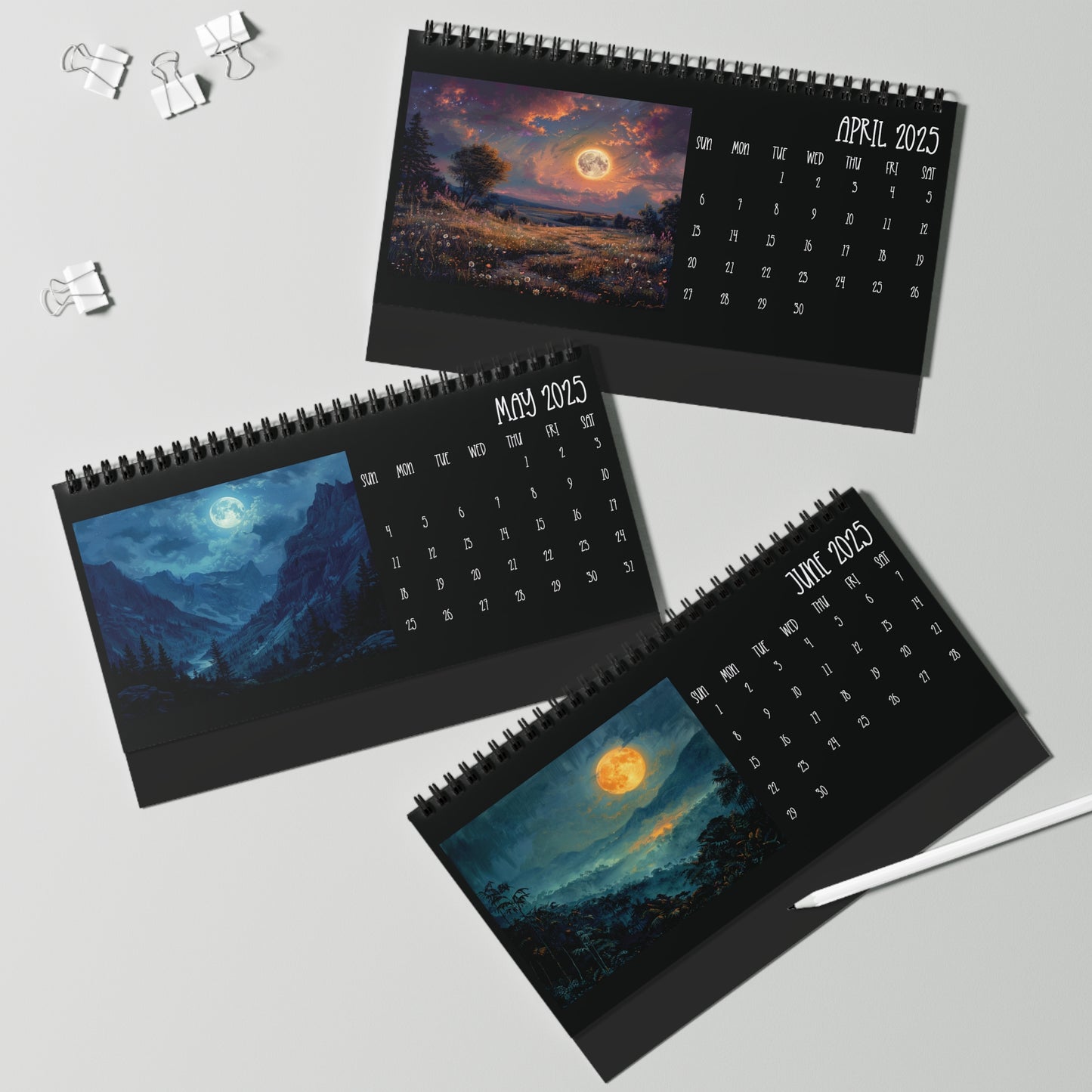 2025 Full Moon Desk Calendar