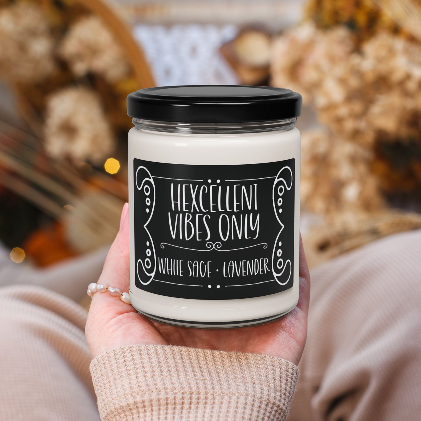Funny Witchy Candle "Hexcellent vibes only" Scented and Unscented Options 9oz Soy Wax