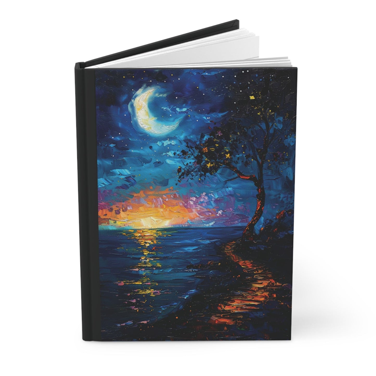 Whimsical Crescent Oceanview Hardcover Journal