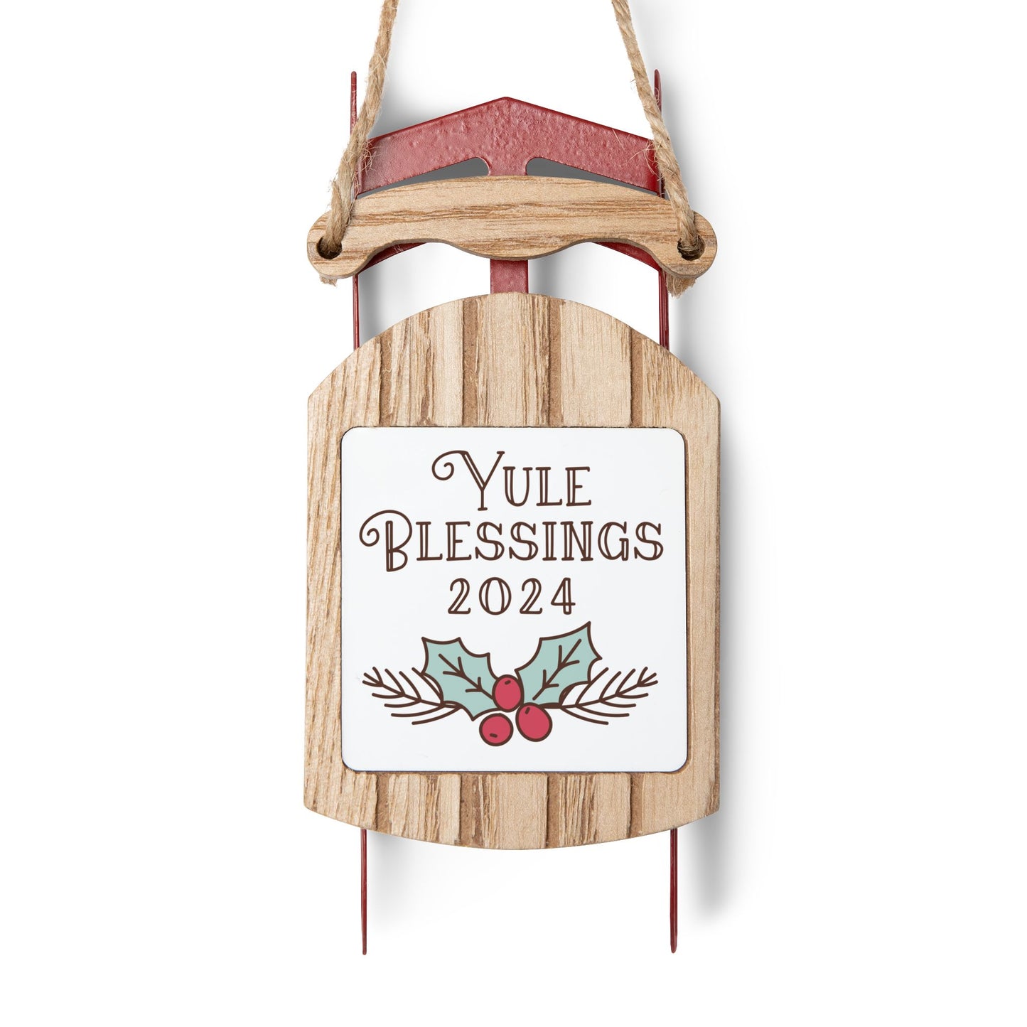 Yule Blessings 2024 Sled Ornament