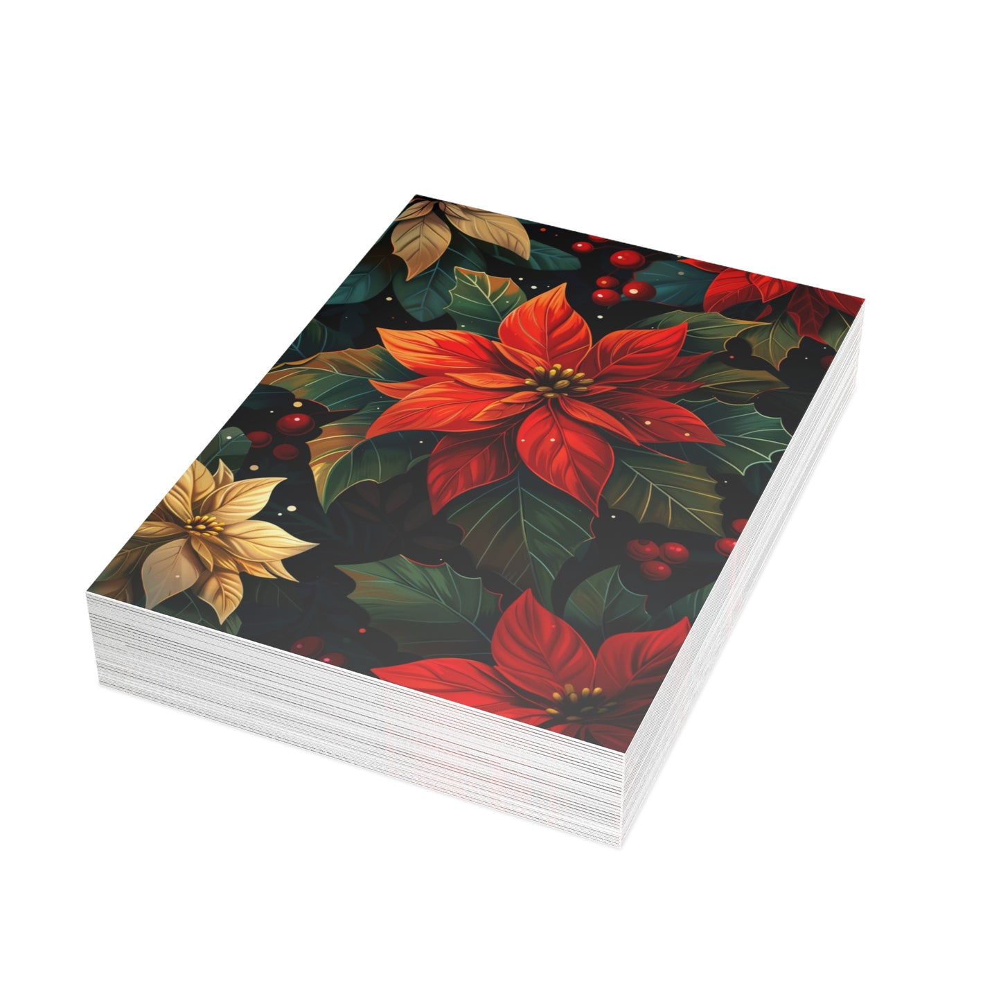 Holiday Poinsettia Postcard Pack