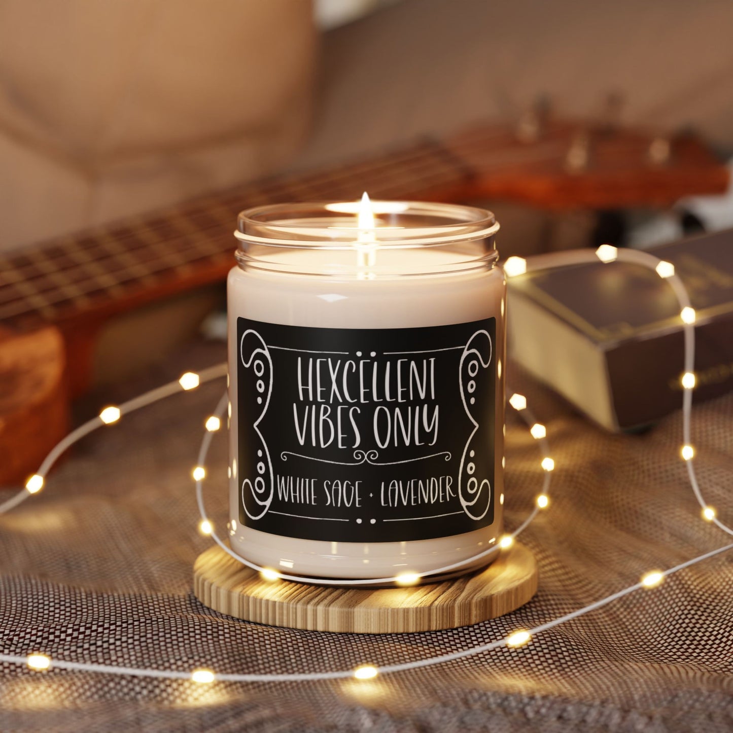 Funny Witchy Candle "Hexcellent vibes only" Scented and Unscented Options 9oz Soy Wax