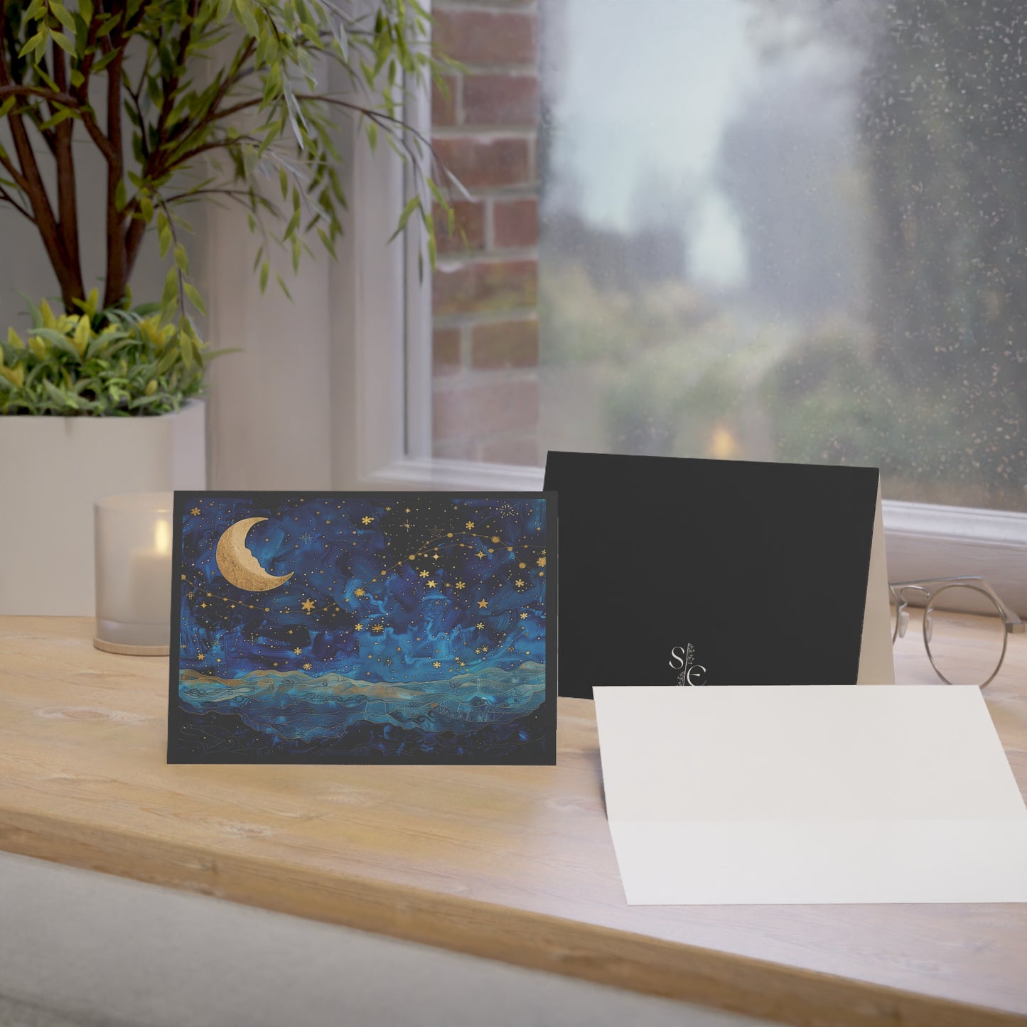 Lunar Cosmic Night Greeting Card