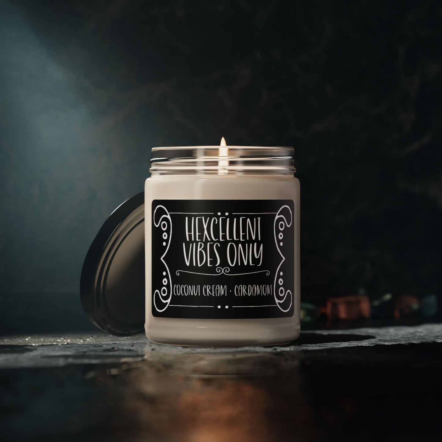 Funny Witchy Candle "Hexcellent vibes only" Scented and Unscented Options 9oz Soy Wax