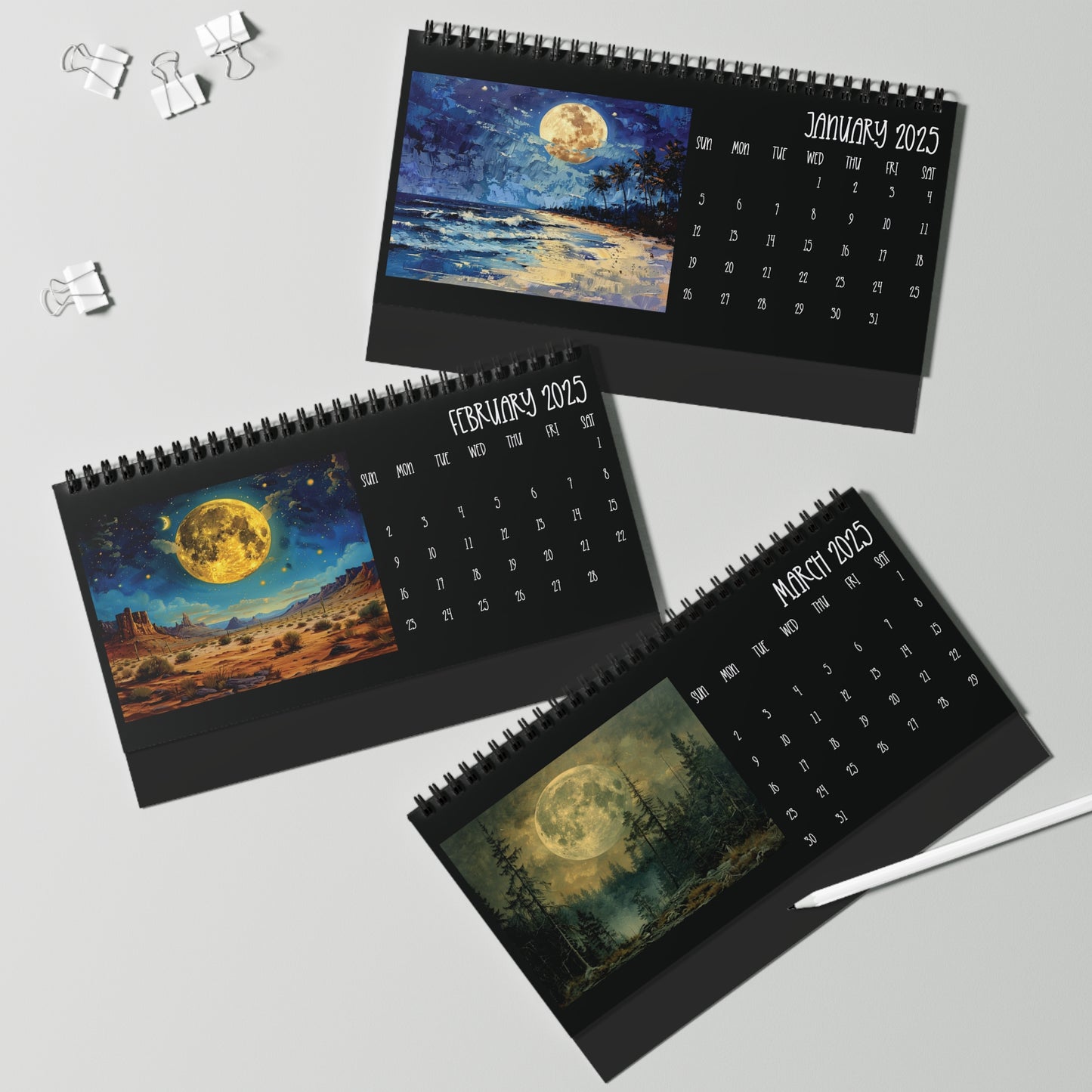 2025 Full Moon Desk Calendar