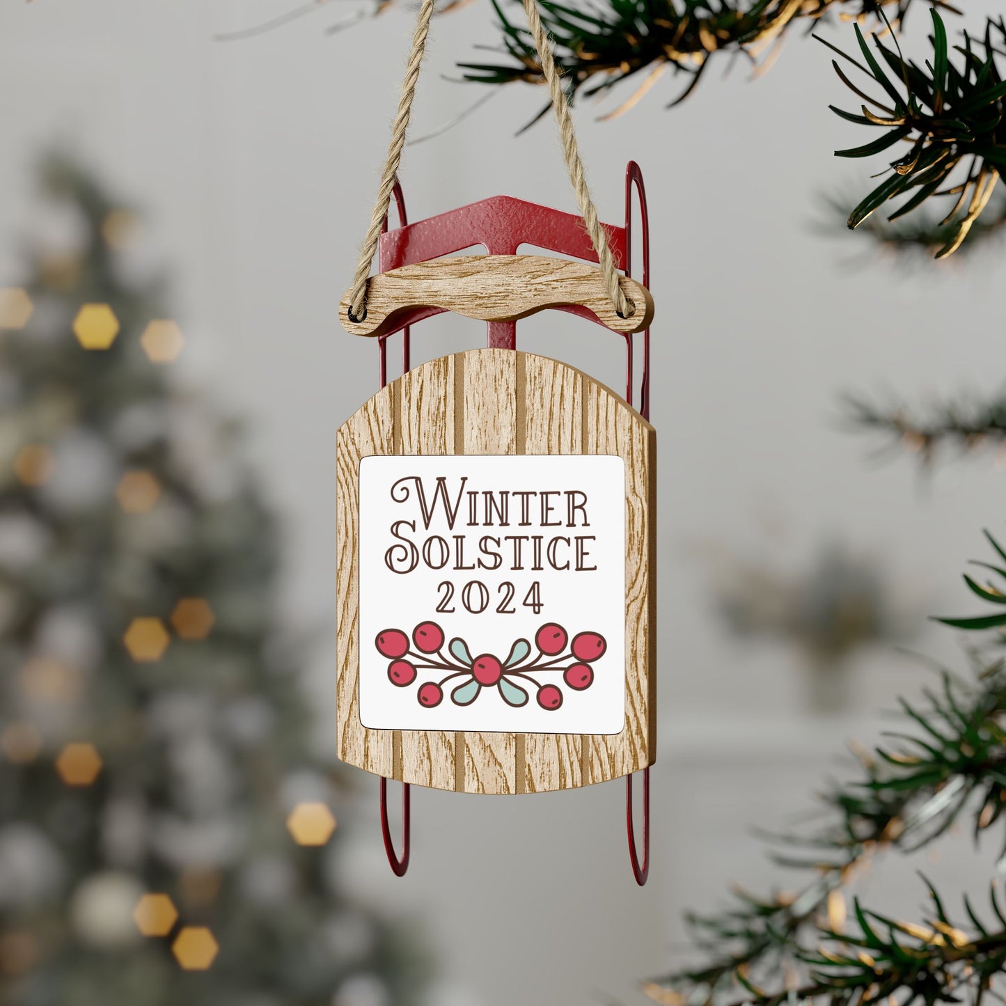 Winter Solstice 2024 Sled Ornament