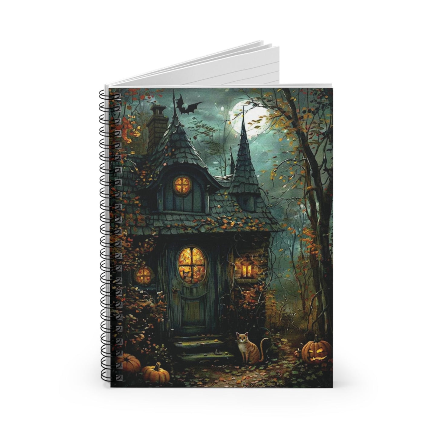Autumn Cottage Themed Spiralbound Notebook