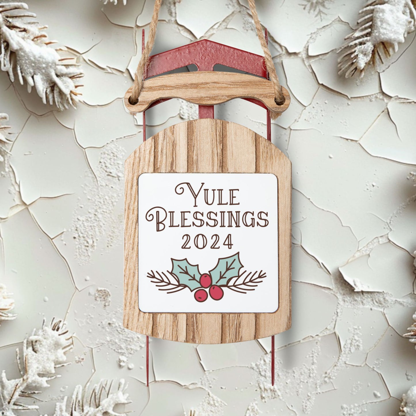 Yule Blessings 2024 Sled Ornament