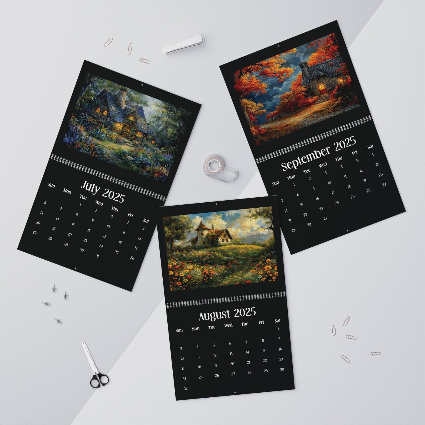 2025 Seasons of Cottages Wall Calendar