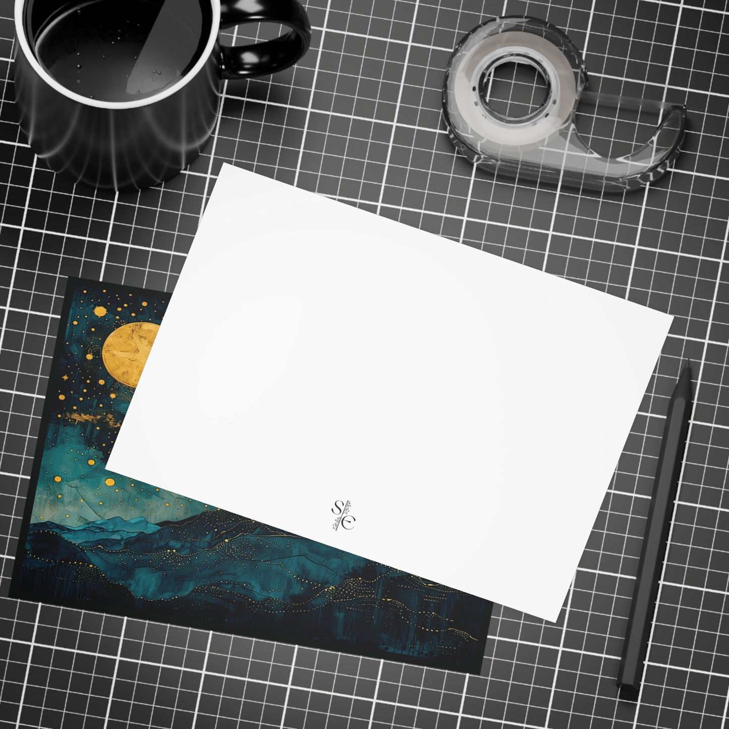 Full Moon Ocean-scape Postcard Pack