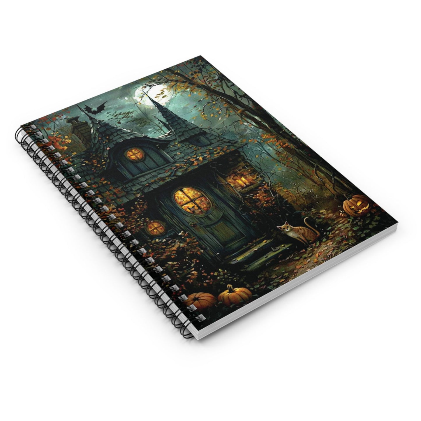 Autumn Cottage Themed Spiralbound Notebook