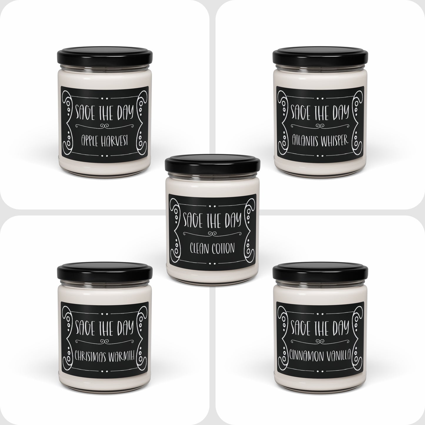 Witchy Candle "Sage the day" Scented and Unscented Options 9oz Soy Wax