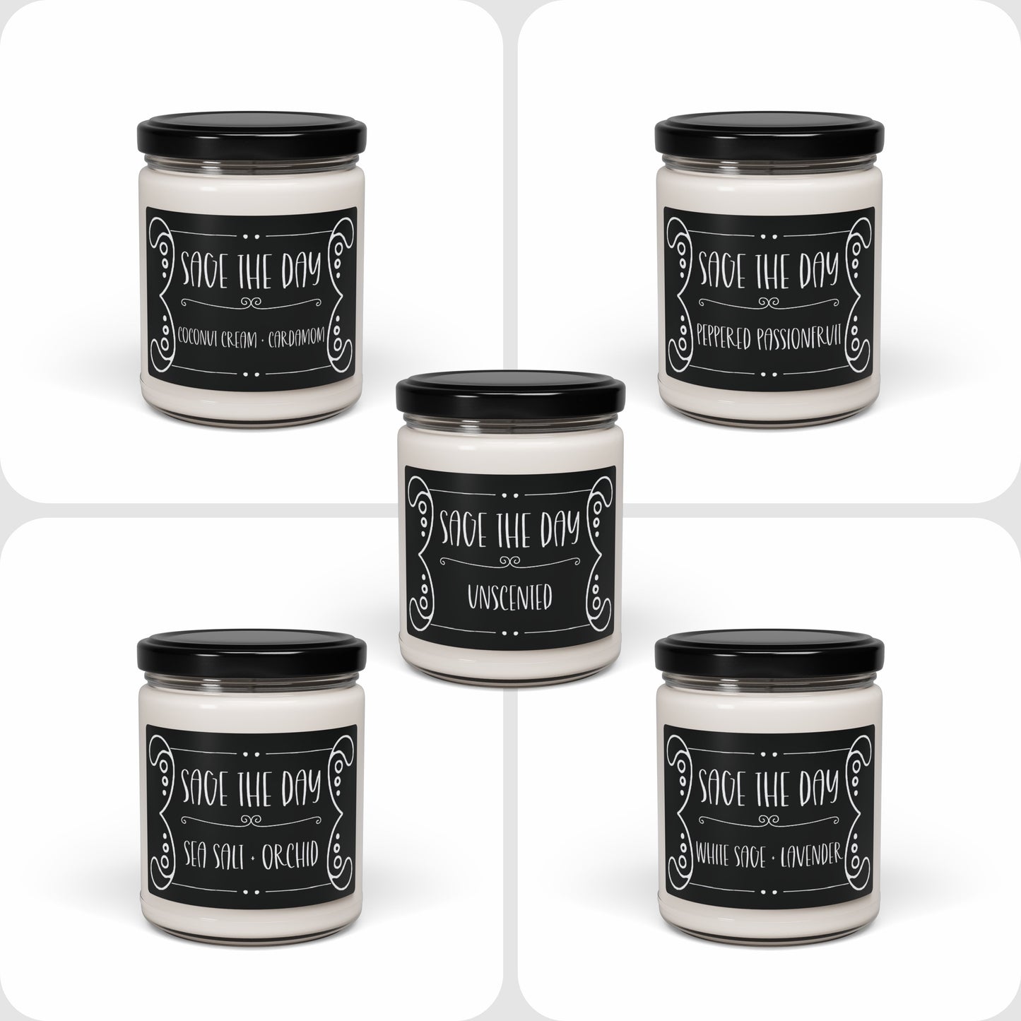 Witchy Candle "Sage the day" Scented and Unscented Options 9oz Soy Wax