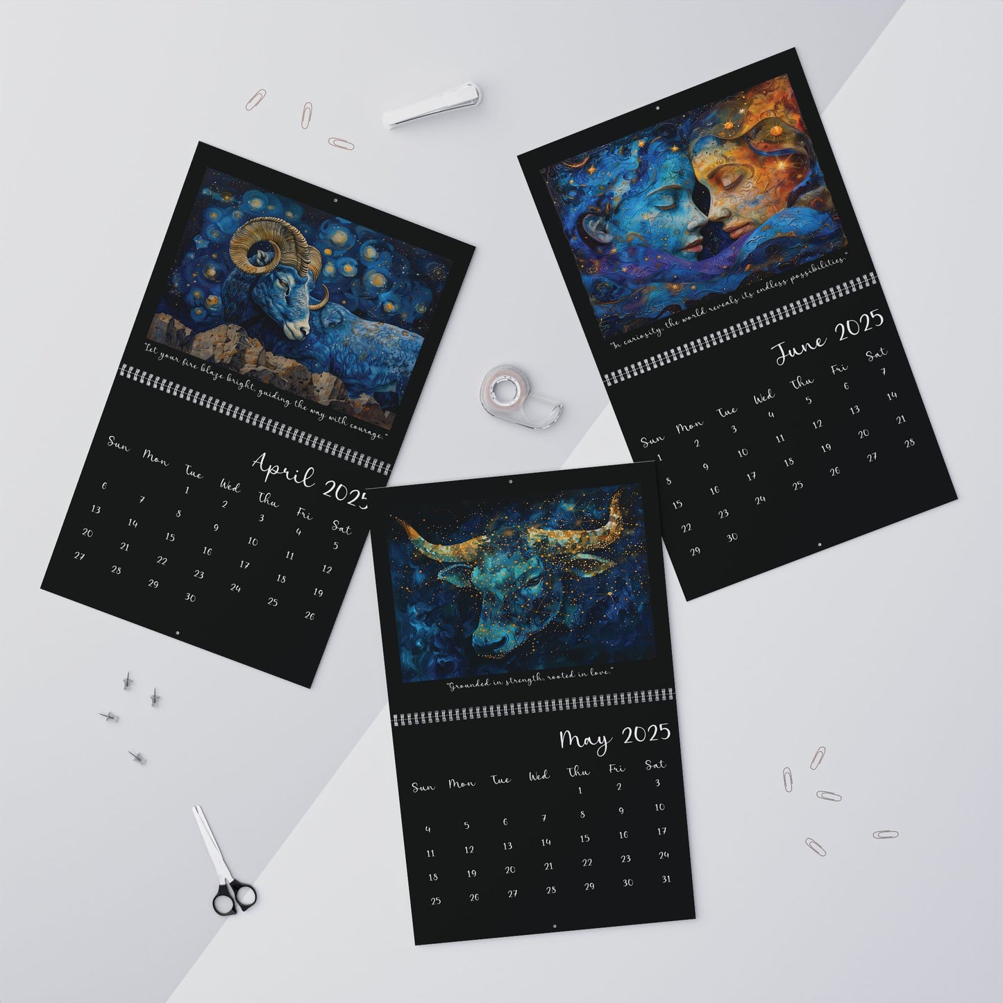 2025 Zodiac Wall Calendar