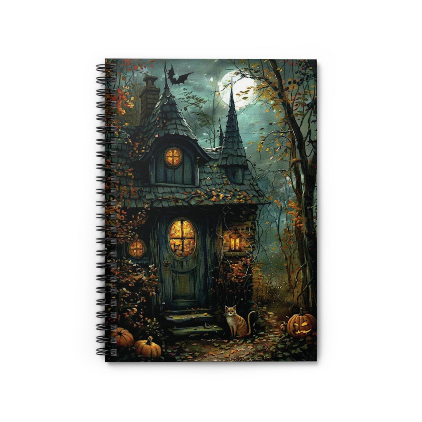 Autumn Cottage Themed Spiralbound Notebook