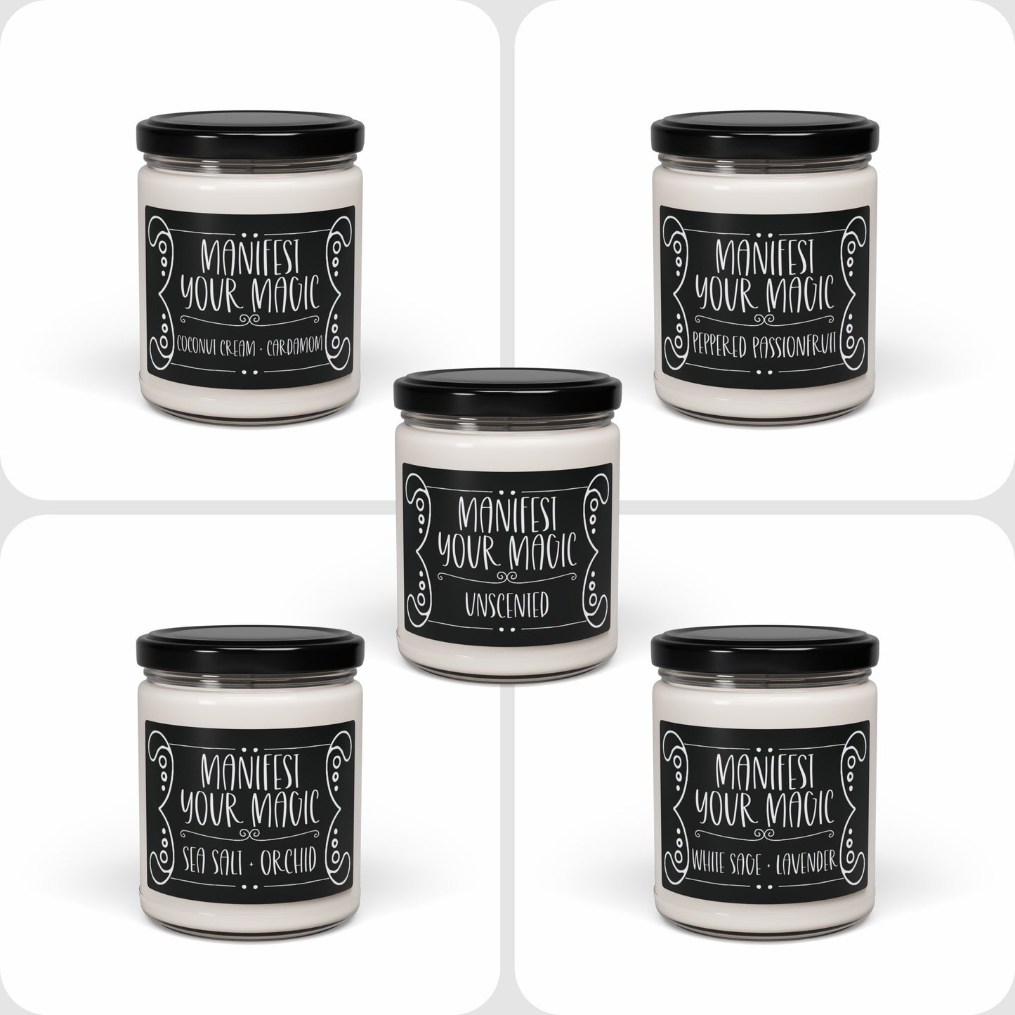Witchy Candle "Manifest your magic" Scented and Unscented Options 9oz Soy Wax