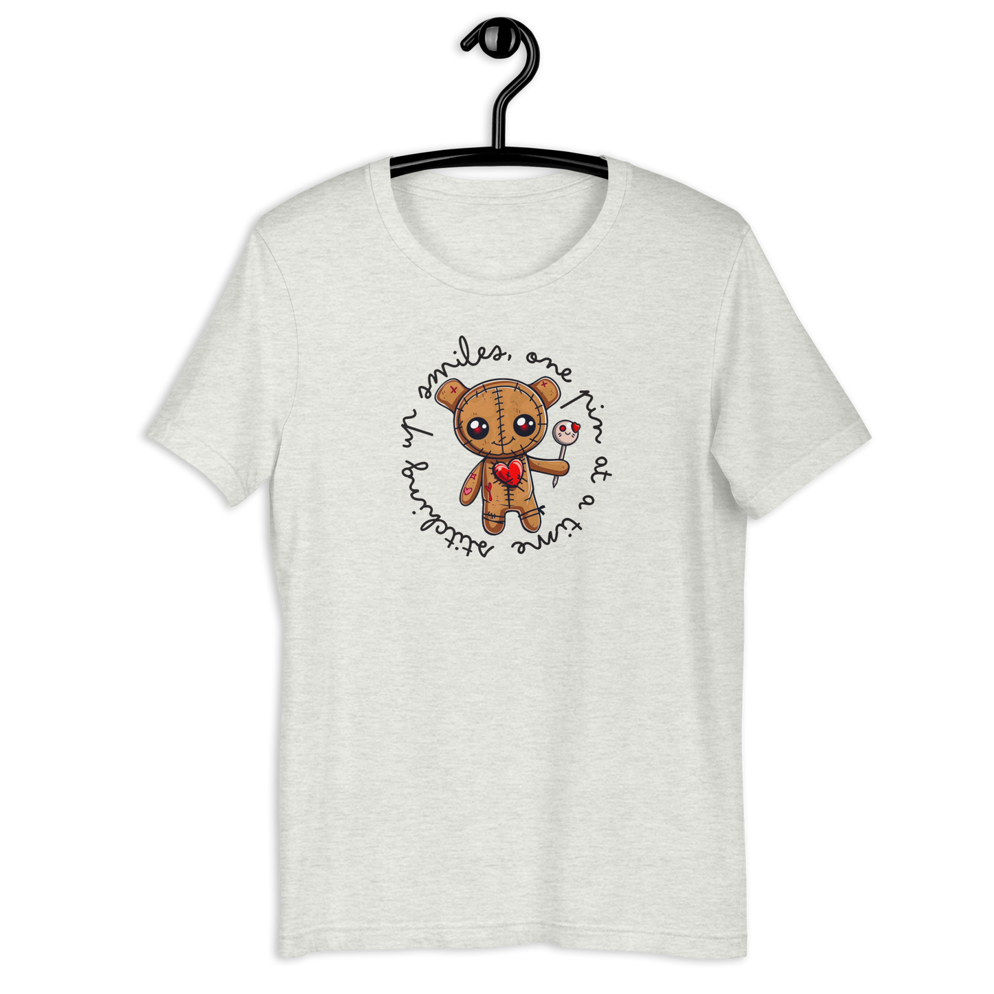 Voodoo Doll Quote: "Stitching up smiles one pin at a time" Unisex T-shirt