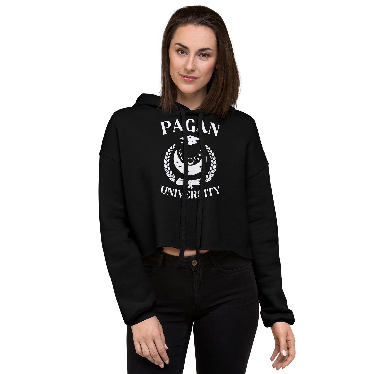 Pagan University Fleece Crop Hoodie