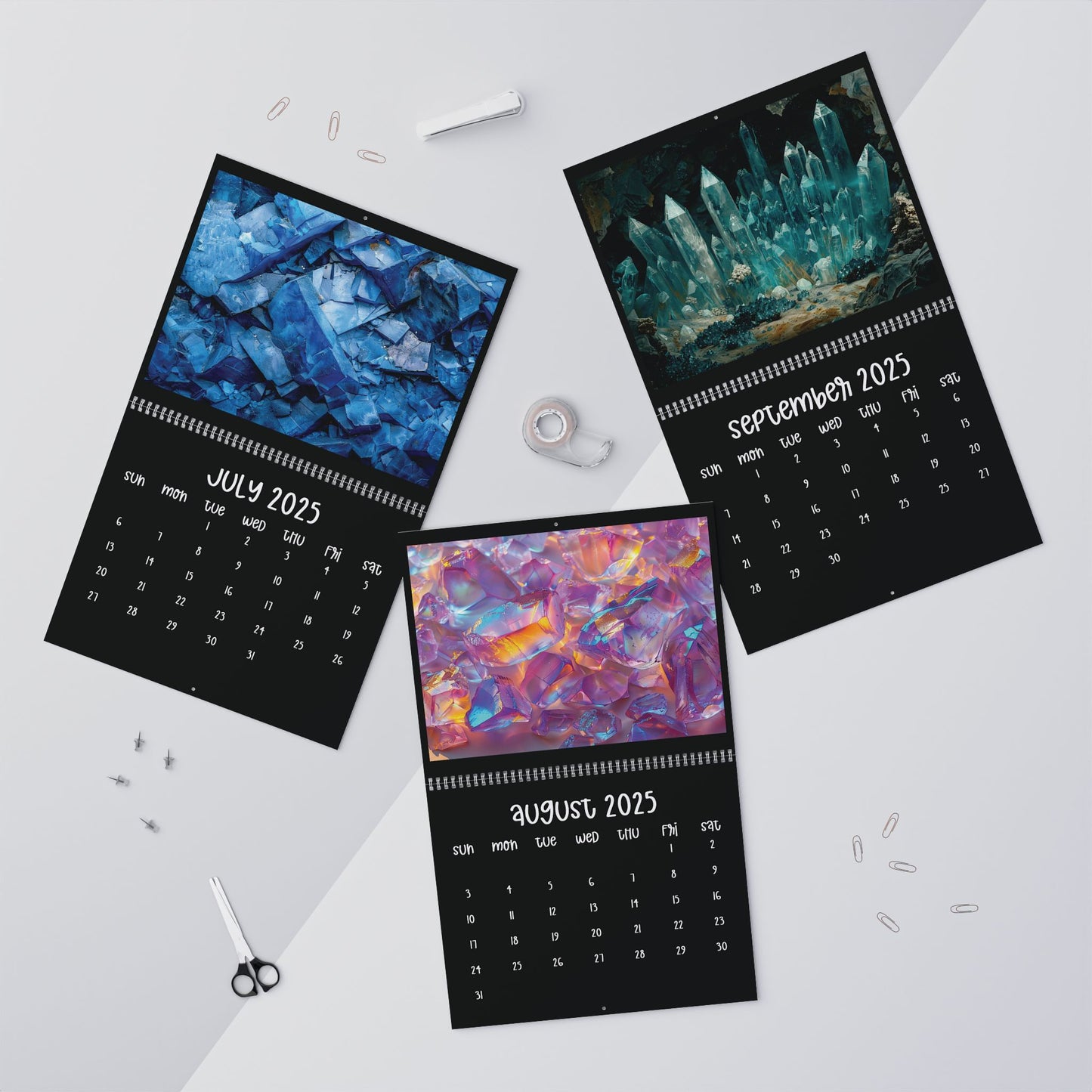 2025 Gemstone Crystal Wall Calendar
