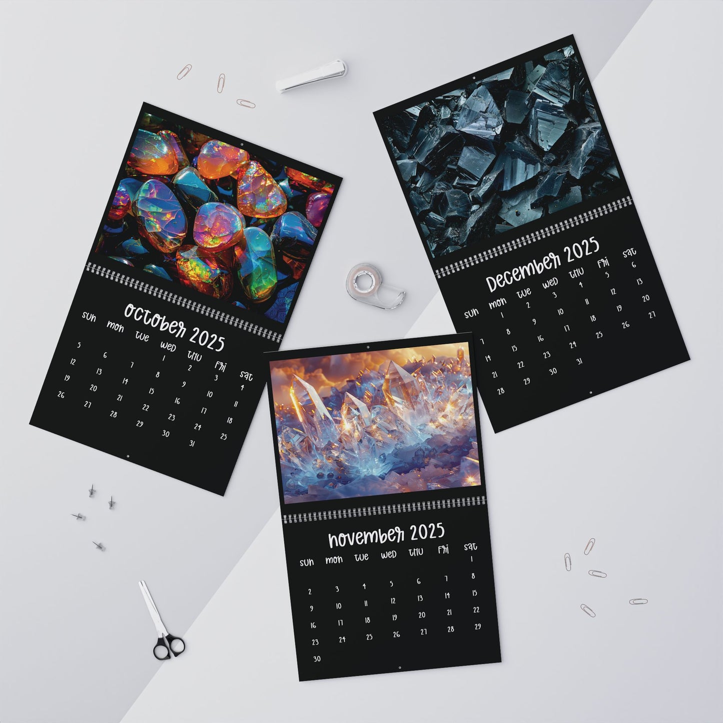 2025 Gemstone Crystal Wall Calendar
