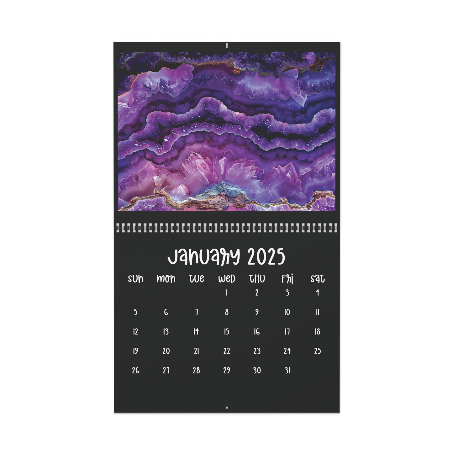 2025 Gemstone Crystal Wall Calendar