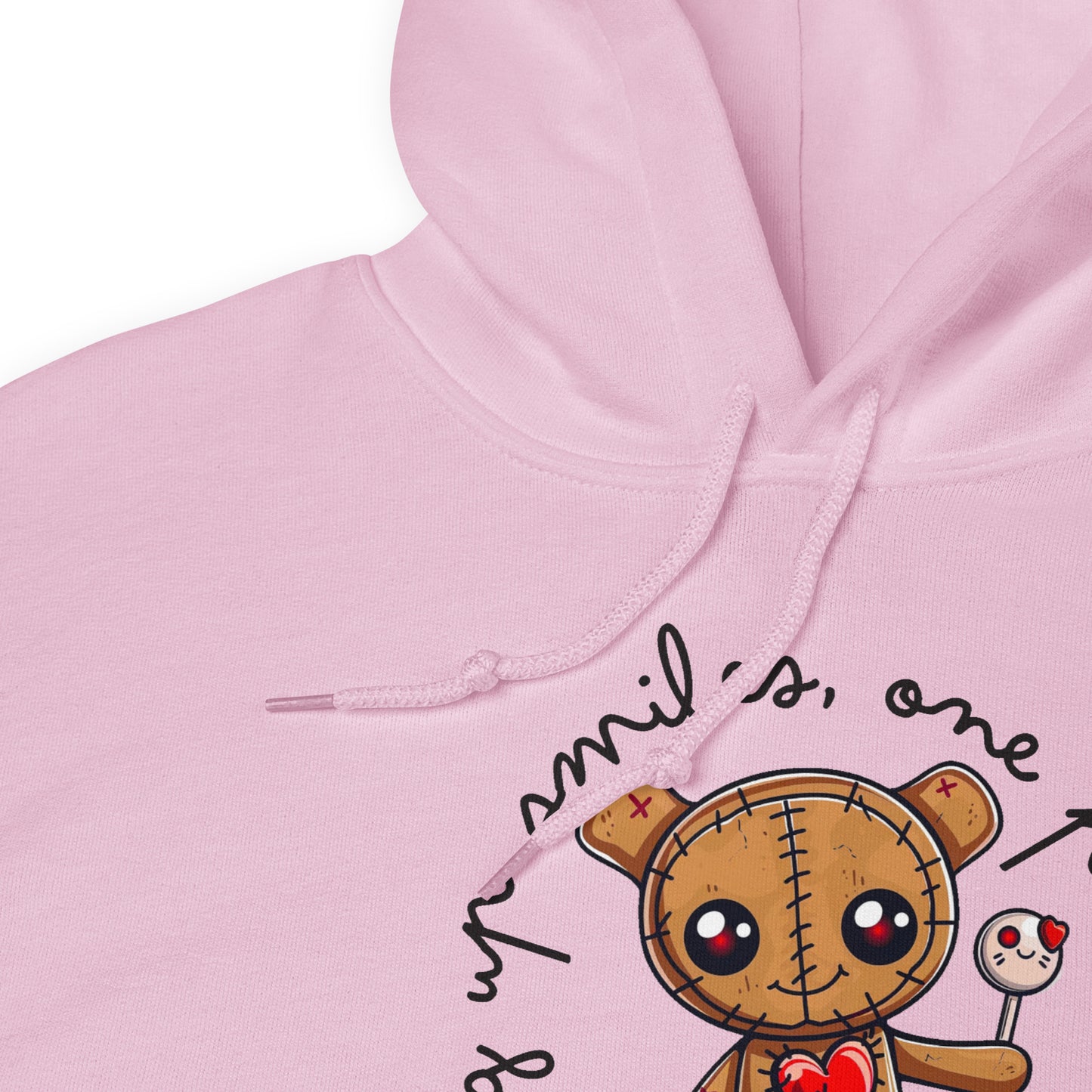 Voodoo Doll Quote: "Stitching up smiles one pin at at time" Unisex Hoodie