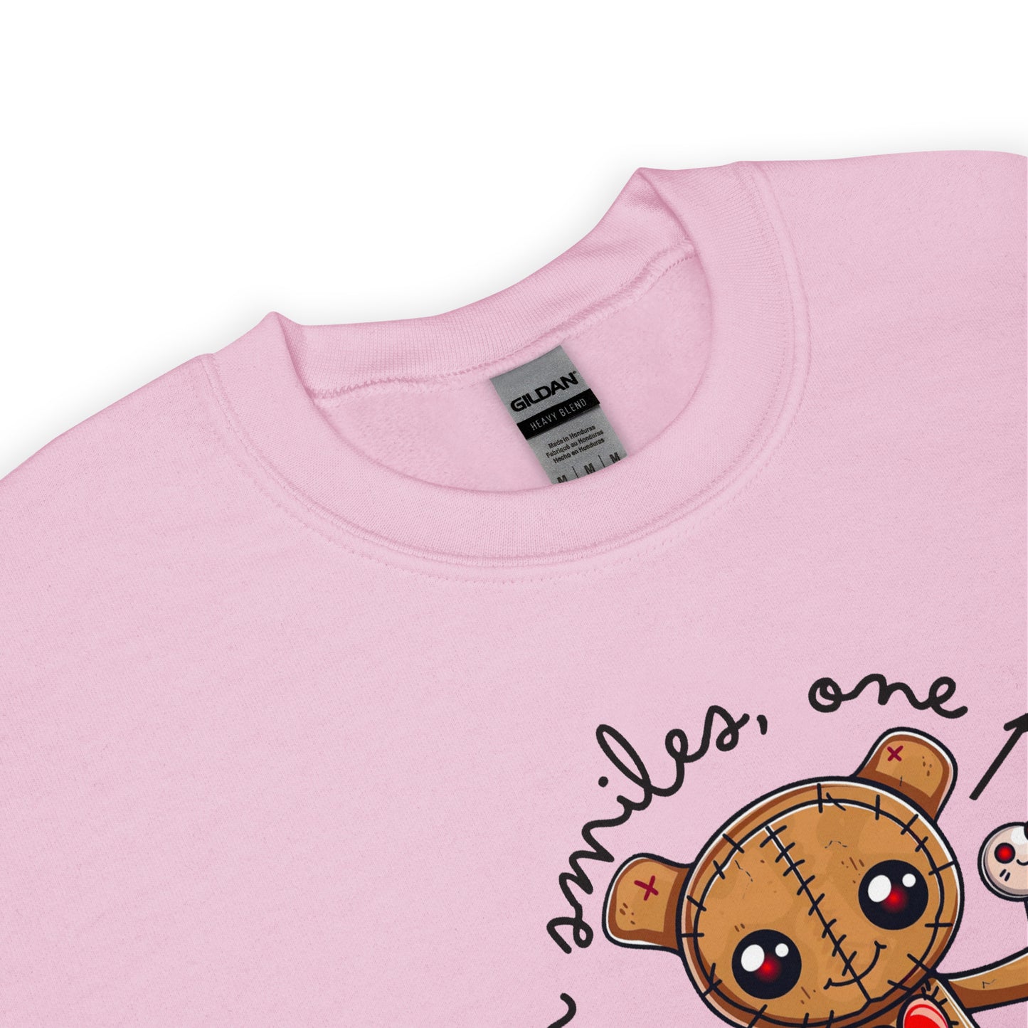 Voodoo Doll Quote: "Stitching up smiles on pin at a time" Unisex Sweatshirt