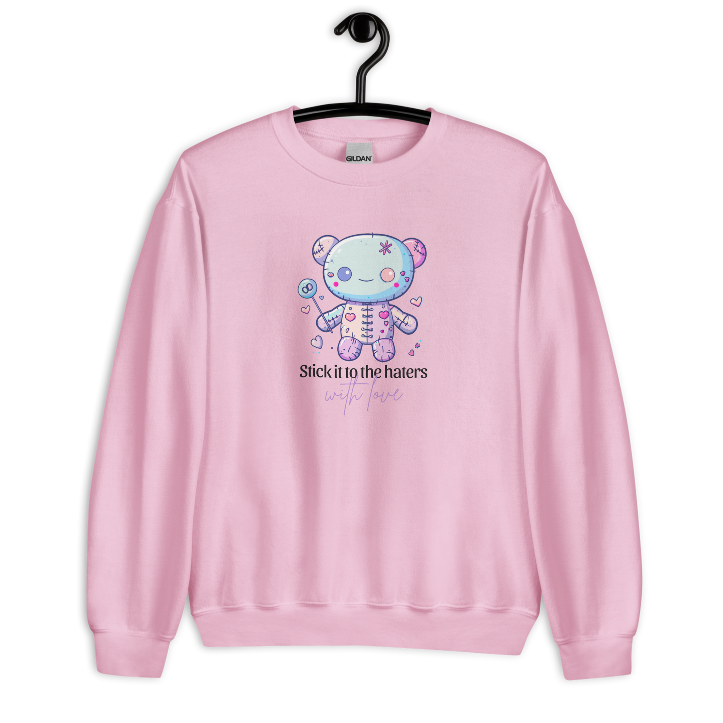 Voodoo Doll Quote: "Stick it to the haters with love" Unisex Sweatshirt