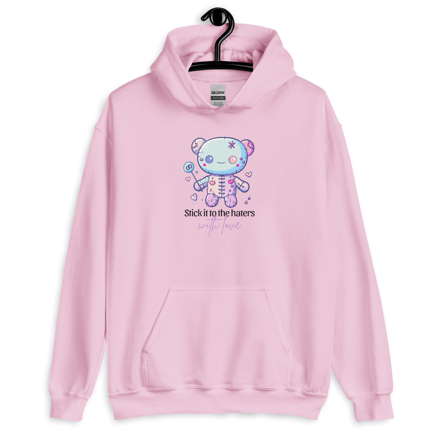 Voodoo Doll Quote: "Stick it to the haters with love" Unisex Hoodie