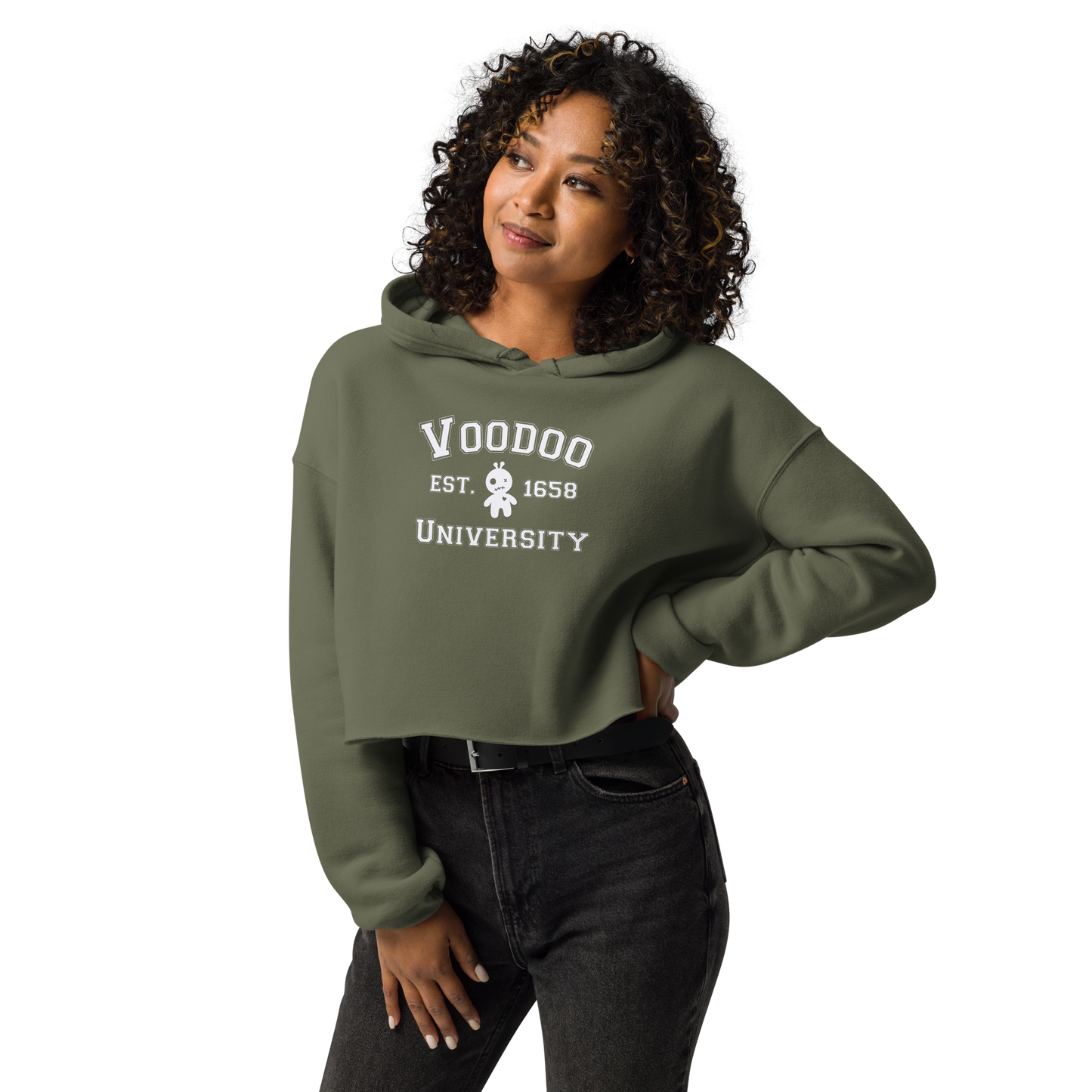 Voodoo University Fleece Crop Hoodie