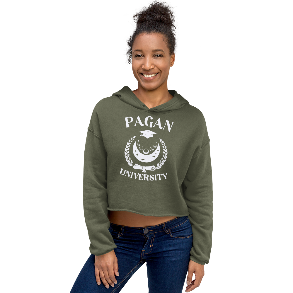 Pagan University Fleece Crop Hoodie
