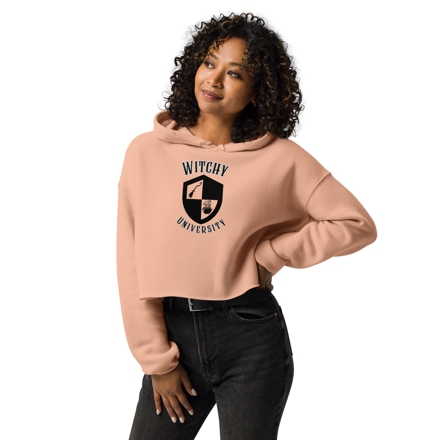 Witchy University Fleece Crop Hoodie