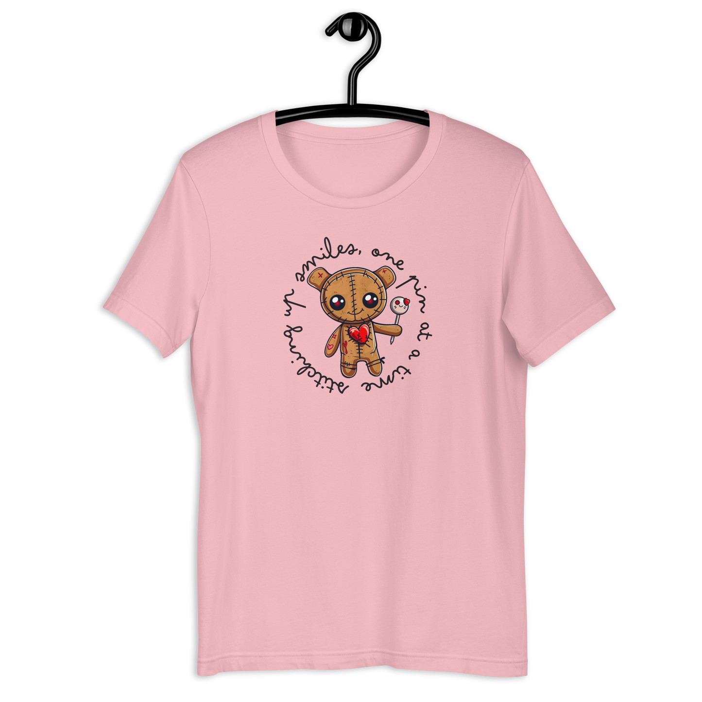 Voodoo Doll Quote: "Stitching up smiles one pin at a time" Unisex T-shirt