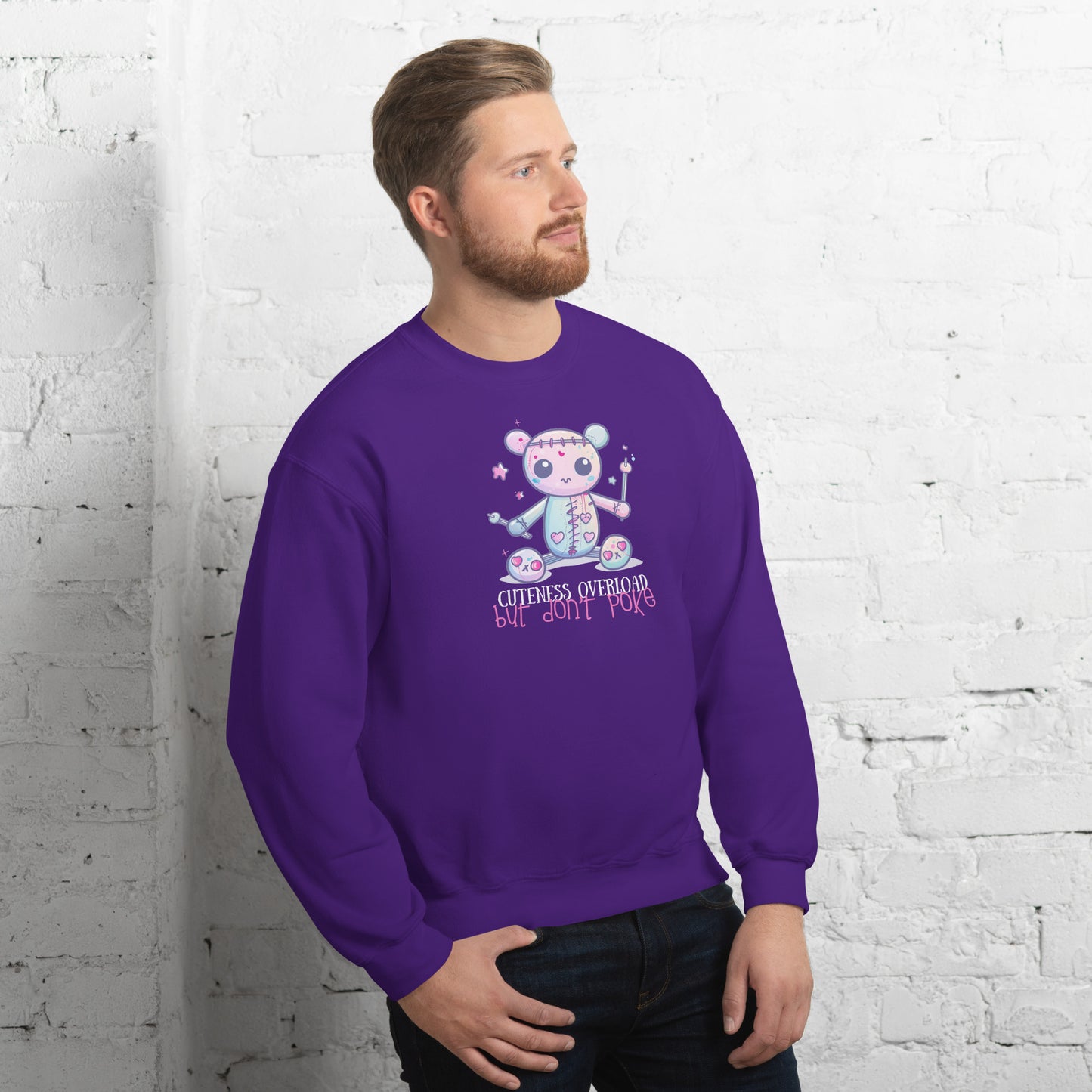 Voodoo Doll Quote: "Cuteness overload but don't poke" Unisex Sweatshirt