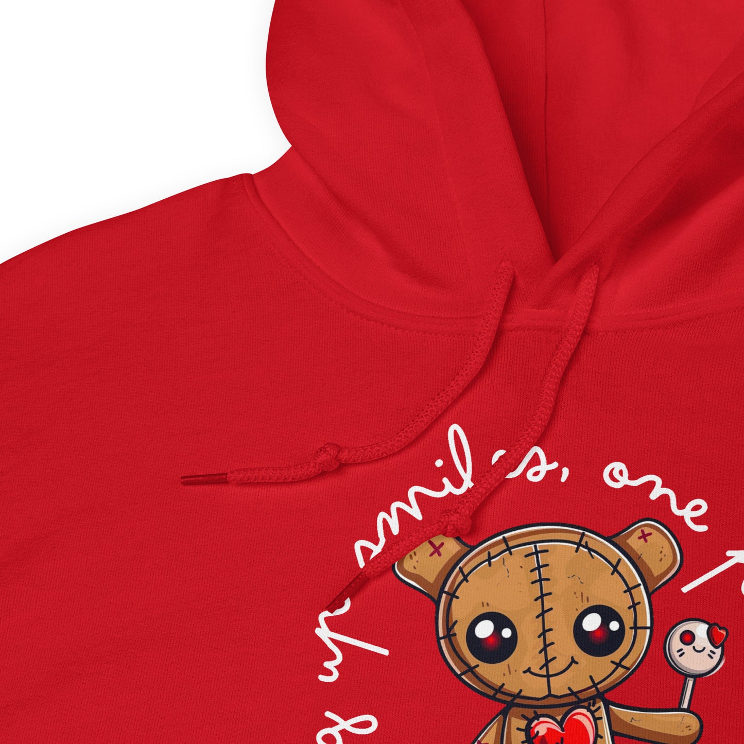 Voodoo Doll Quote: "Stitching up smiles one pin at at time" Unisex Hoodie