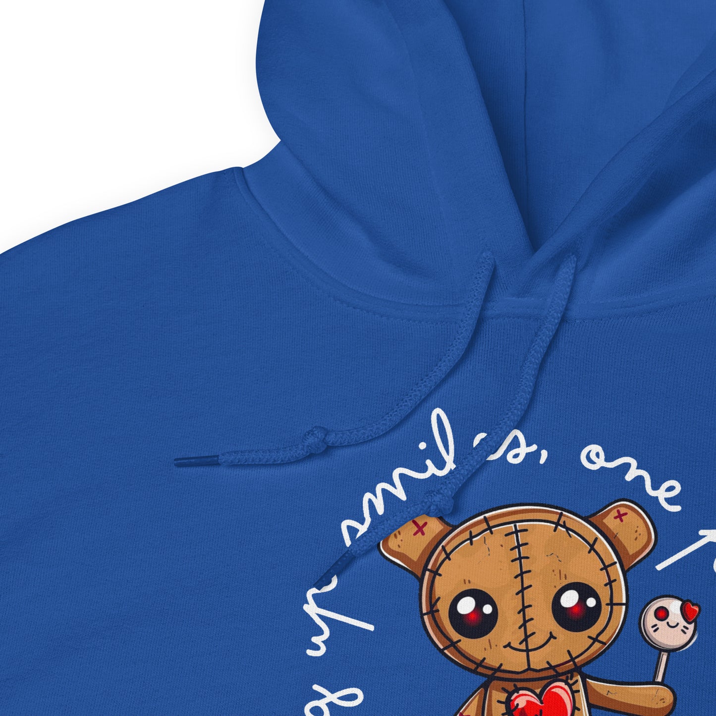 Voodoo Doll Quote: "Stitching up smiles one pin at at time" Unisex Hoodie