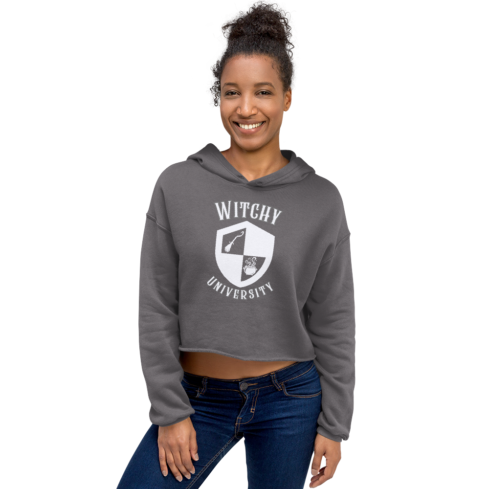 Witchy University Fleece Crop Hoodie