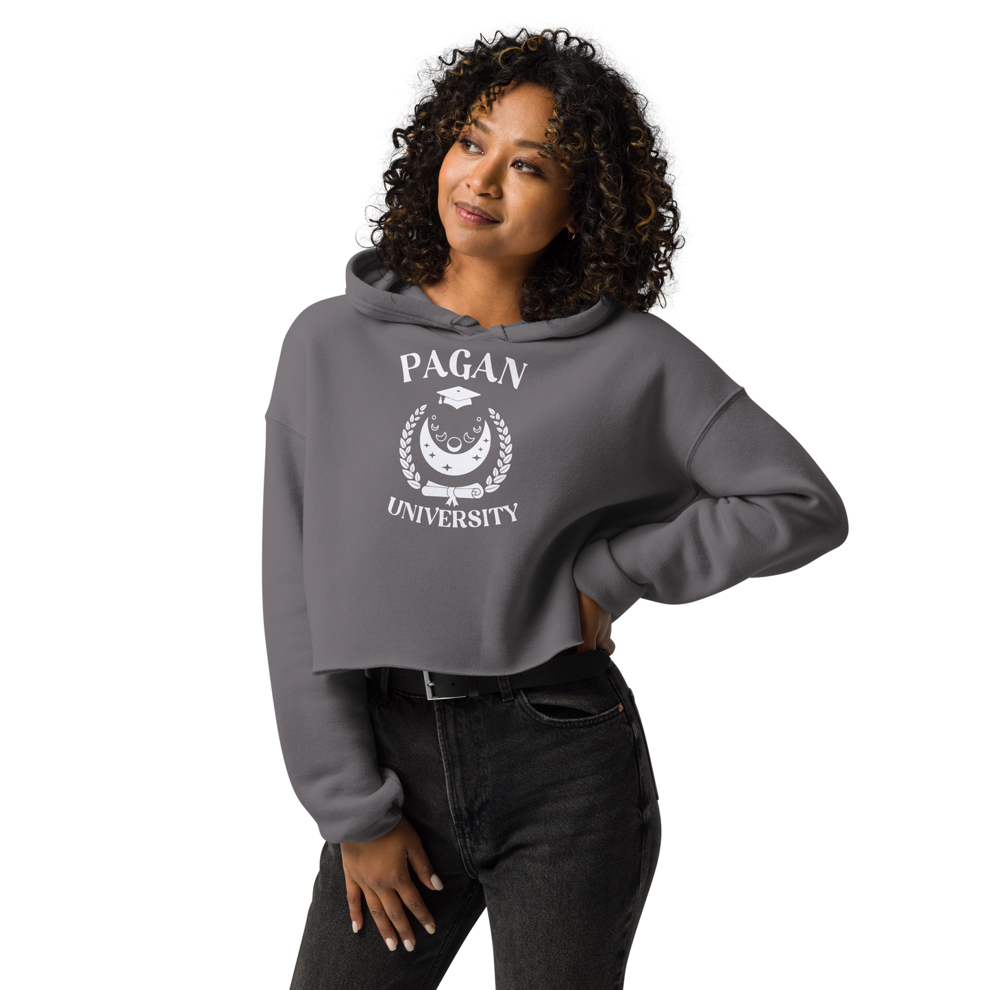 Pagan University Fleece Crop Hoodie