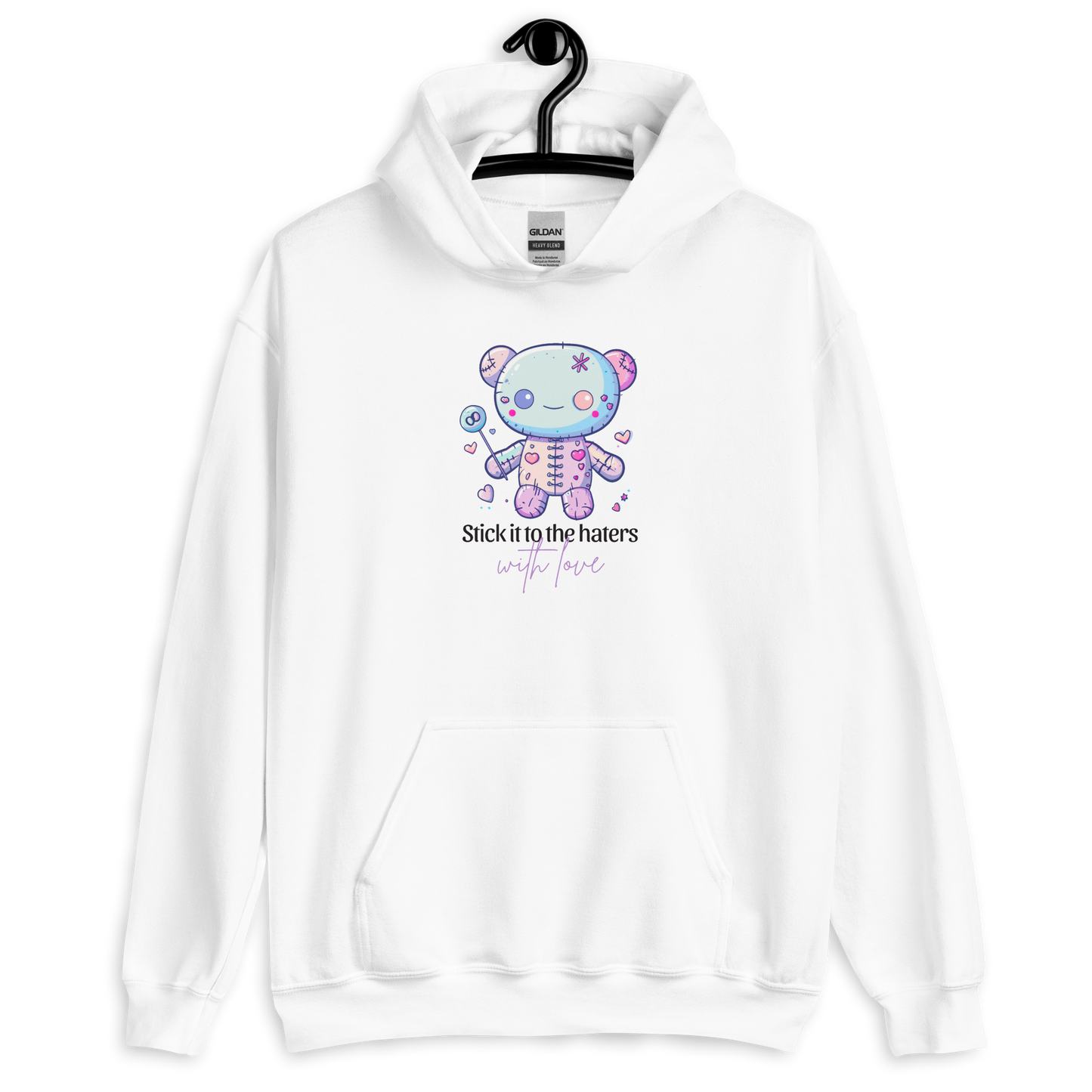 Voodoo Doll Quote: "Stick it to the haters with love" Unisex Hoodie