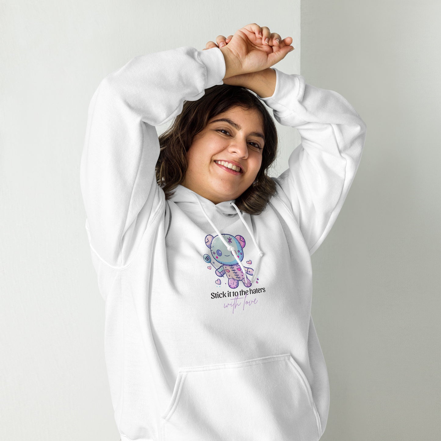 Voodoo Doll Quote: "Stick it to the haters with love" Unisex Hoodie